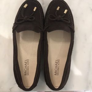 Micheal Kors Coffee Colored Suede Moccasins